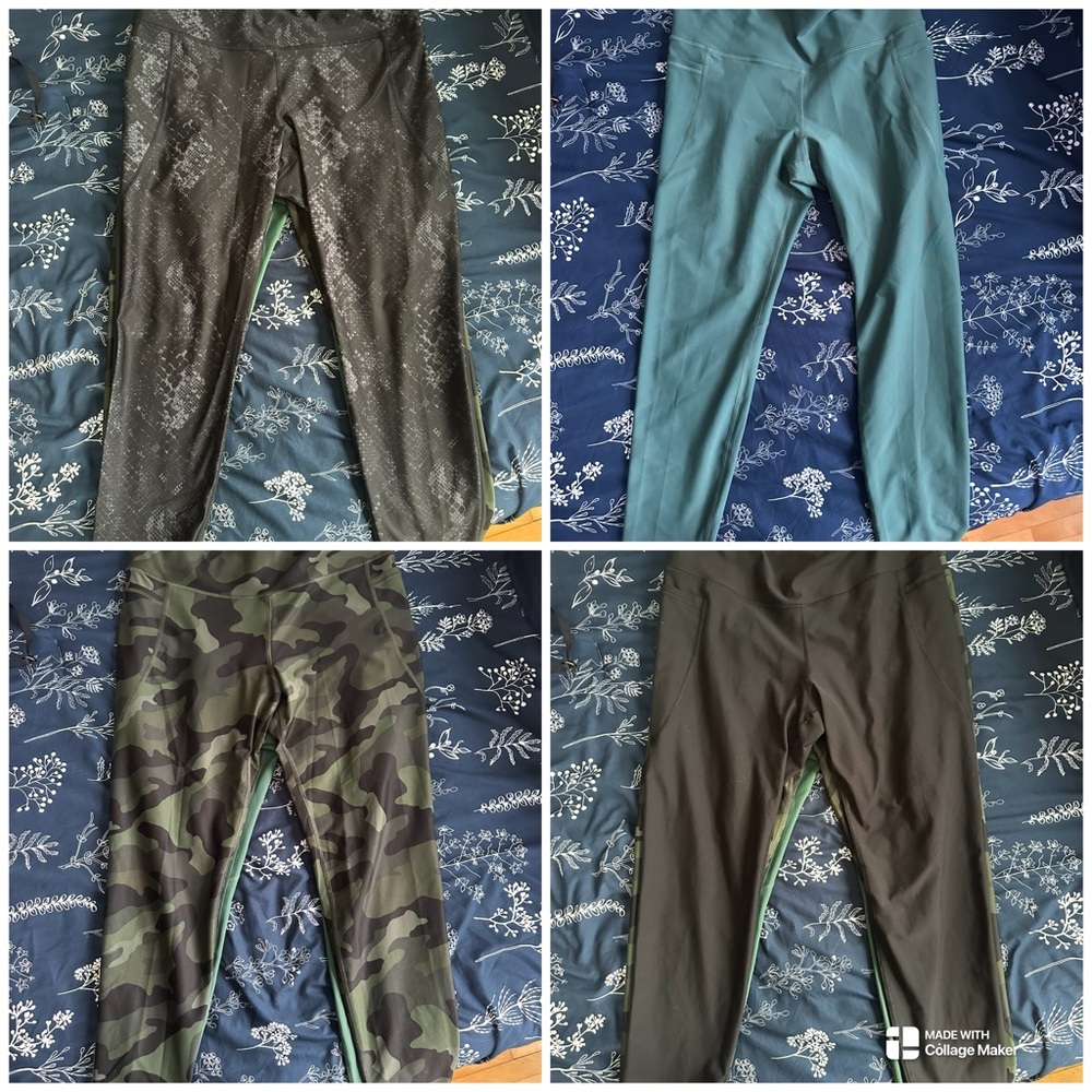 Old Navy Women's Leggings Lot - Black, Teal, Camouflage, Snakeskin Print